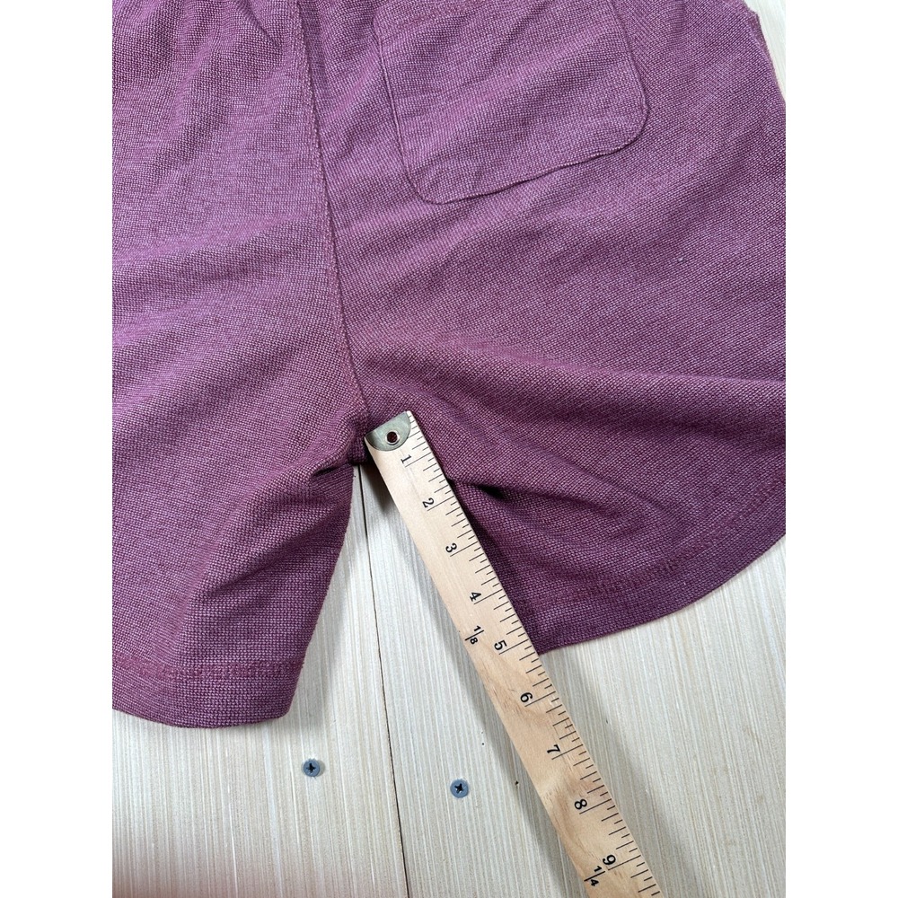 Free Planet Jersey Shorts Men 30S Maroon Cotton Slash Pockets Running Drawstring - Picture 3 of 4